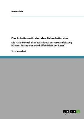 Book cover for Die Arbeitsmethoden des Sicherheitsrates