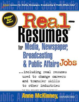 Book cover for Real-Resumes for Media, Newspaper, Broadcasting & Public Affairs Jobs...