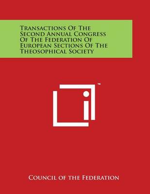 Cover of Transactions of the Second Annual Congress of the Federation of European Sections of the Theosophical Society