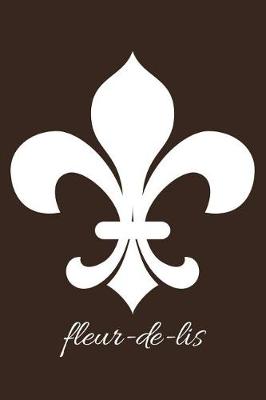 Book cover for fleur-de-lis in Chocolate Brown - Blank Notebook with Fleur de Lis Corners 6x9