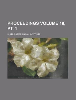 Book cover for Proceedings Volume 18, PT. 1