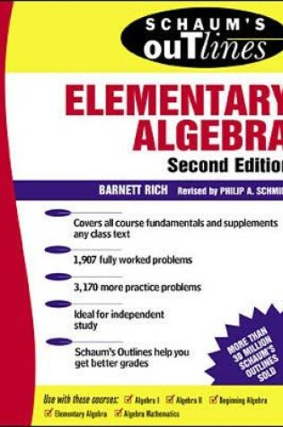 Cover of Schaum's Outline of Elementary Algebra