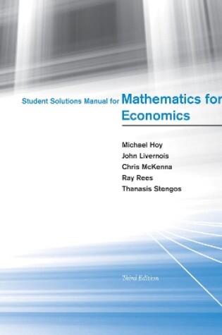 Cover of Student Solutions Manual for Mathematics for Economics