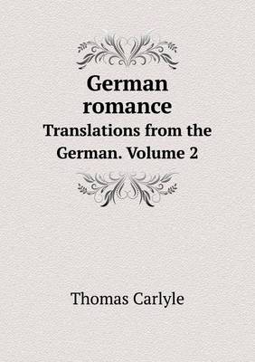 Book cover for German romance Translations from the German. Volume 2