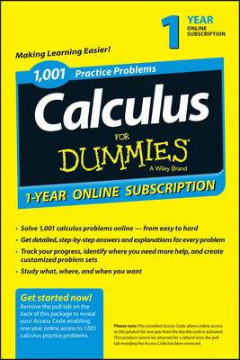 Book cover for 1,001 Calculus Practice Problems for Dummies Access Code Card (1-Year Subscription)