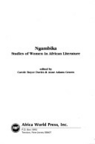 Cover of Ngambika