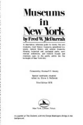 Cover of Museums in New York