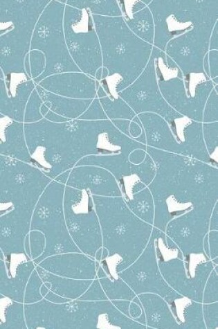 Cover of Journal Notebook Ice Skates in Snow Winter Pattern - Grey