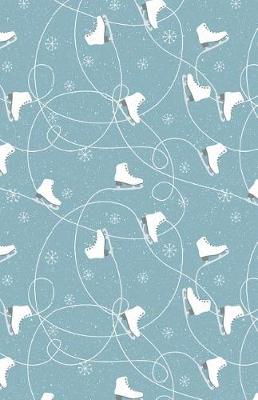 Cover of Journal Notebook Ice Skates in Snow Winter Pattern - Grey