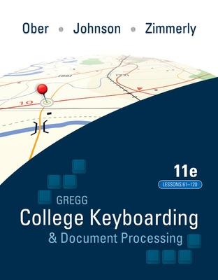Book cover for GREGG COLLEGE KEYBOARDING & DOCUMENT PROCESSING (GDP11) MICROSOFT WORD 2016 MANUAL KIT 2: 61-120