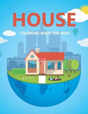 Book cover for house coloring book for kids