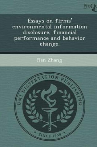 Cover of Essays on Firms' Environmental Information Disclosure