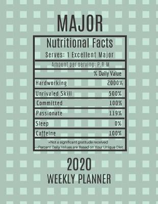 Book cover for Major Weekly Planner 2020 - Nutritional Facts