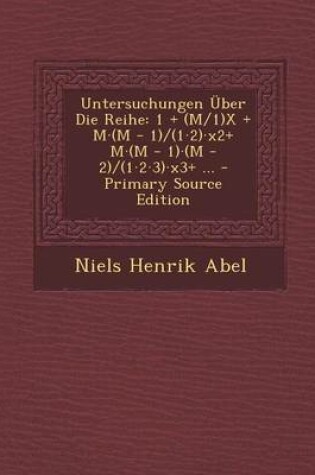 Cover of Untersuchungen Uber Die Reihe