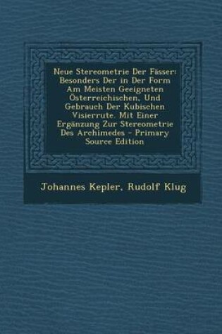 Cover of Neue Stereometrie Der F sser