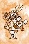 Book cover for Alice in Wonderland Watercolour Journal - White Rabbit With Trumpet (Orange)