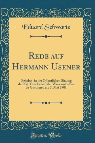 Cover of Rede Auf Hermann Usener