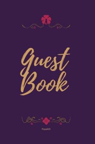 Cover of Guest Book - Golden Frame #3 on Pink Paper