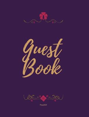Book cover for Guest Book - Golden Frame #3 on Pink Paper