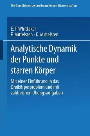 Cover of Analytische Dynamik Der Punkte Und Starren Koerper