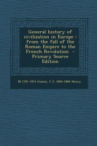 Cover of General History of Civilization in Europe