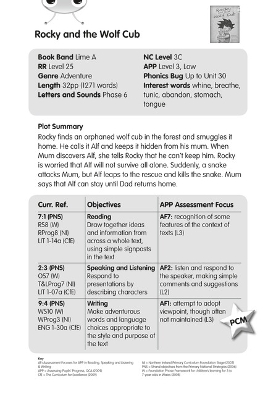 Book cover for BC Lime A/3C Rocky and the Wolf Cub Guided Reading Card