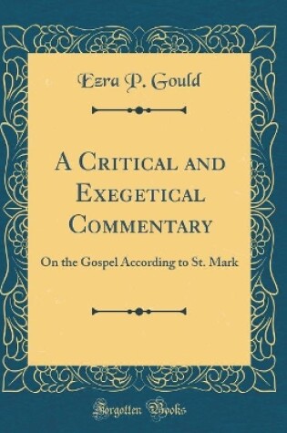 Cover of A Critical and Exegetical Commentary