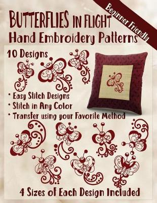 Book cover for Butterflies in Flight Hand Embroidery Patterns