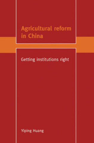 Cover of Agricultural Reform in China