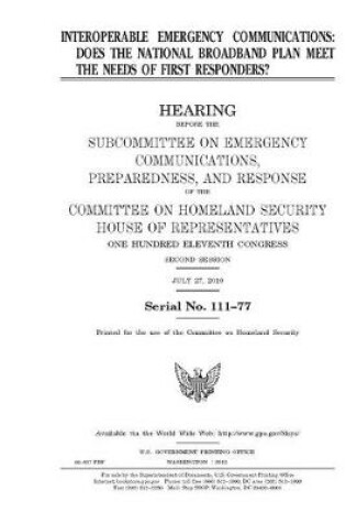 Cover of Interoperable emergency communications