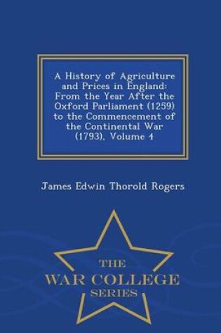 Cover of A History of Agriculture and Prices in England