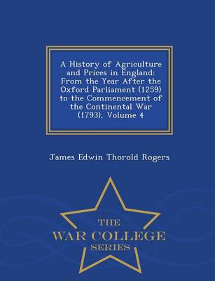 Book cover for A History of Agriculture and Prices in England