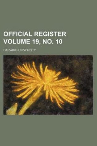 Cover of Official Register Volume 19, No. 10