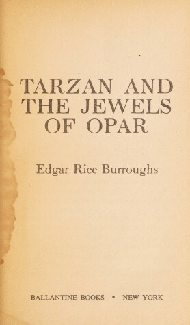 Book cover for Tarzan &Jewel of Opar