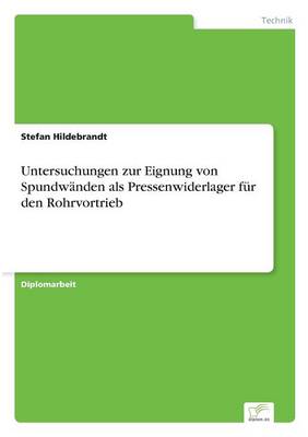 Book cover for Untersuchungen zur Eignung von Spundwanden als Pressenwiderlager fur den Rohrvortrieb