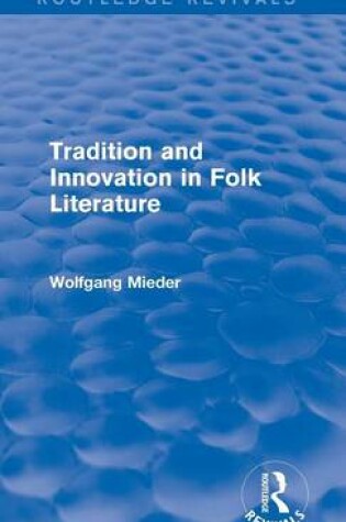 Cover of Tradition and Innovation in Folk Literature