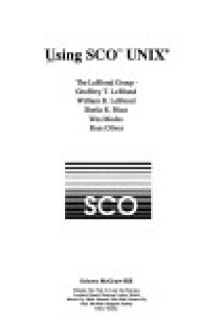 Cover of Using Sco Unix