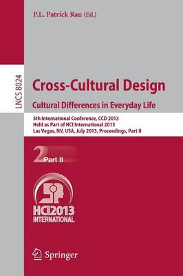 Book cover for Cross-Cultural Design. Cultural Differences in Everyday Life