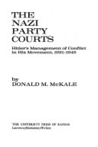 Cover of Nazi Party Courts