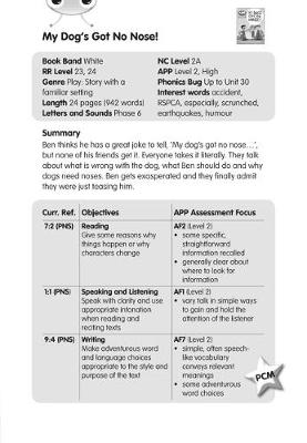 Book cover for BC JD Plays White/2A My Dog's Got No Nose Guided Reading Card