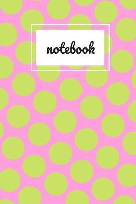 Book cover for Pink and green polka dot print notebook