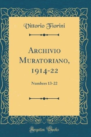 Cover of Archivio Muratoriano, 1914-22