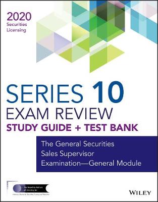 Book cover for Wiley Series 10 Securities Licensing Exam Review 2020 + Test Bank