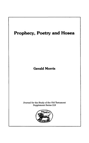 Book cover for Prophecy, Poetry and Hosea