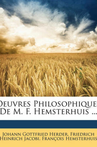 Cover of Oeuvres Philosophiques de M. F. Hemsterhuis ...