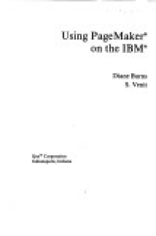 Cover of Using Pagemaker on One I.B.M.Personal Computer