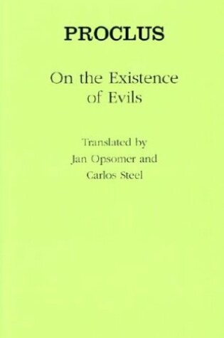 Cover of On the Existence of Evils