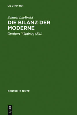 Cover of Die Bilanz der Moderne