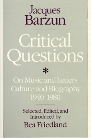 Cover of Critical Questions