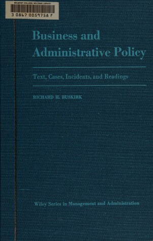 Book cover for Business and Administrative Policy